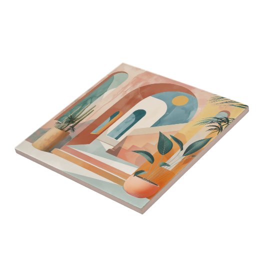 Boho Abstrakt Landschaft (10) Fliese (Seite)