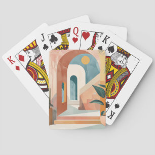 Boho Abstrakt Landschaft (10) Spielkarten