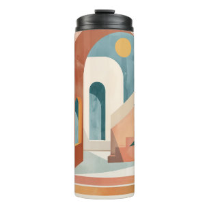 Boho Abstrakt Landschaft (10) Thermosbecher