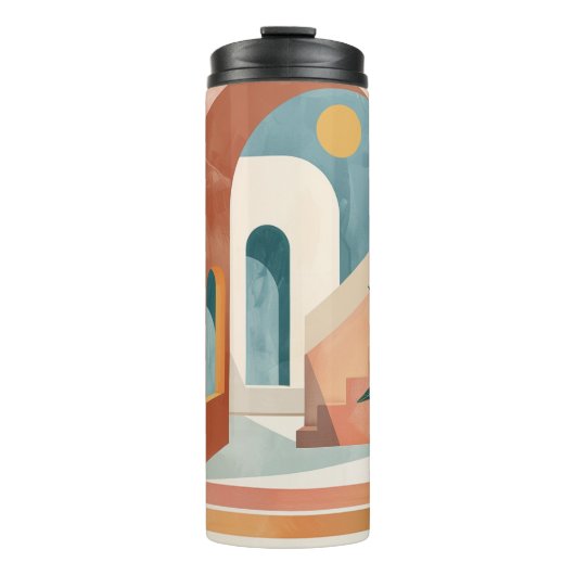 Boho Abstrakt Landschaft (10) Thermosbecher (Vorderseite)