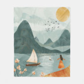 Boho Abstrakt Landschaft (11) Fleecedecke (Vorderseite)
