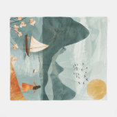 Boho Abstrakt Landschaft (11) Fleecedecke (Vorderseite (Horizontal))