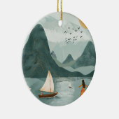 Boho Abstrakt Landschaft (11) Keramik Ornament (Rechts)