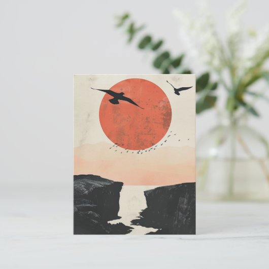 Boho Abstrakt Landschaft (12) Postkarte (Stehend Vorderseite)