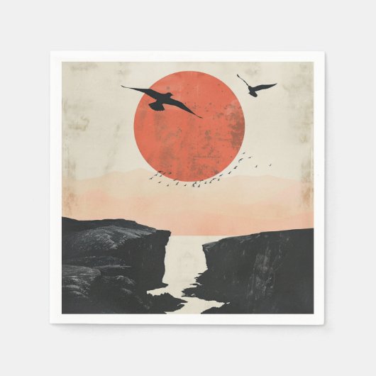 Boho Abstrakt Landschaft (12) Serviette (Vorderseite)