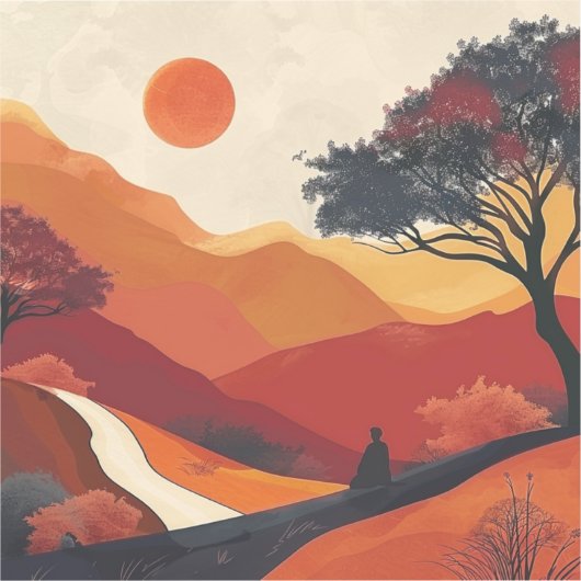 Boho Abstrakt Landschaft (19) Aufkleber (Vorderseite)