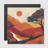 Boho Abstrakt Landschaft (19) Magnetkarte (Vorne/Hinten)