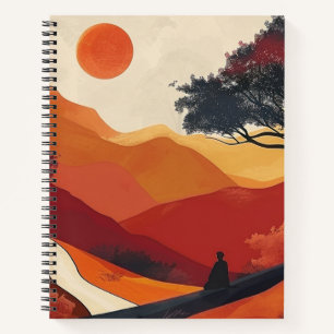 Boho Abstrakt Landschaft (19) Notizblock