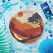 Boho Abstrakt Landschaft (19) Pappteller (Party)