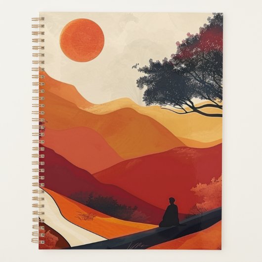 Boho Abstrakt Landschaft (19) Planer (Vorderseite)
