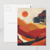 Boho Abstrakt Landschaft (19) Postkarte (Vorne/Hinten)