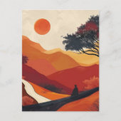 Boho Abstrakt Landschaft (19) Postkarte (Vorderseite)