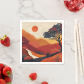Boho Abstrakt Landschaft (19) Serviette (Beispiel)