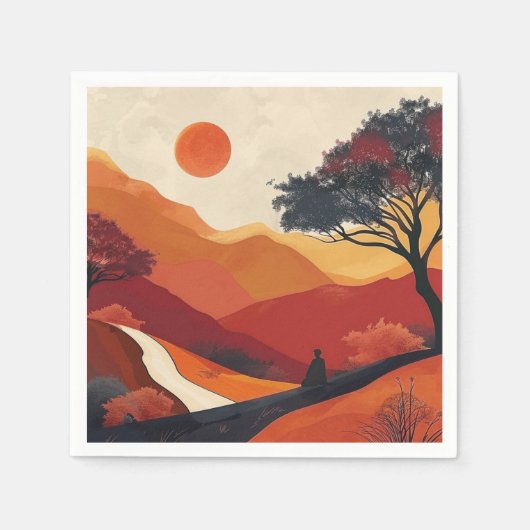 Boho Abstrakt Landschaft (19) Serviette (Vorderseite)