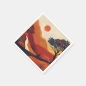 Boho Abstrakt Landschaft (19) Serviette (Ecke)