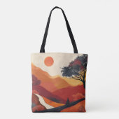 Boho Abstrakt Landschaft (19) Tasche (Rückseite)