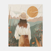 Boho Abstrakt Landschaft (20) Fleecedecke (Vorderseite)