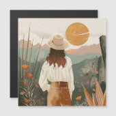 Boho Abstrakt Landschaft (20) Magnetkarte (Vorne/Hinten)