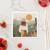 Boho Abstrakt Landschaft (20) Serviette (Beispiel)