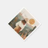 Boho Abstrakt Landschaft (20) Serviette (Ecke)