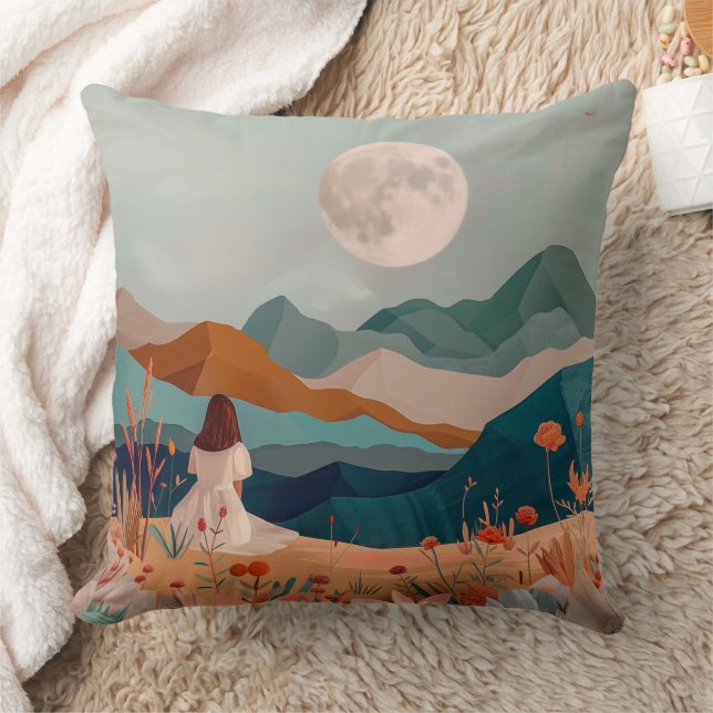 Boho Abstrakt Landschaft (21) Kissen (Decke)