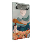 Boho Abstrakt Landschaft (21) Mini Klemmbrett (Schrägansicht)
