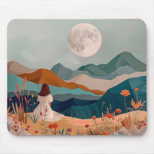 Boho Abstrakt Landschaft (21) Mousepad (Vorne)