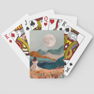 Boho Abstrakt Landschaft (21) Spielkarten