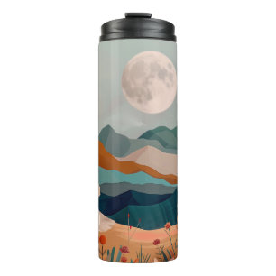 Boho Abstrakt Landschaft (21) Thermosbecher