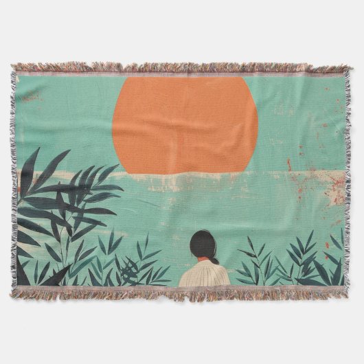 Boho Abstrakt Landschaft (22) Decke (Vorderseite)