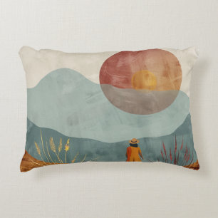 Boho Abstrakt Landschaft (23) Dekokissen
