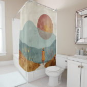 Boho Abstrakt Landschaft (23) Duschvorhang (Beispiel)