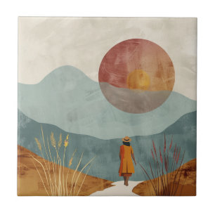 Boho Abstrakt Landschaft (23) Fliese