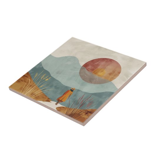 Boho Abstrakt Landschaft (23) Fliese (Seite)