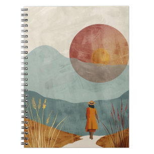 Boho Abstrakt Landschaft (23) Notizblock