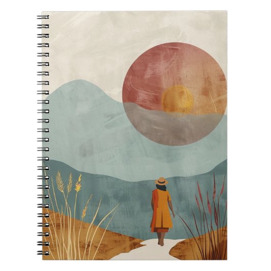 Boho Abstrakt Landschaft (23) Notizblock (Vorderseite)