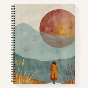 Boho Abstrakt Landschaft (23) Notizblock