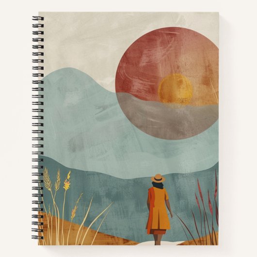 Boho Abstrakt Landschaft (23) Notizblock (Vorderseite)