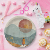 Boho Abstrakt Landschaft (23) Pappteller (Party)