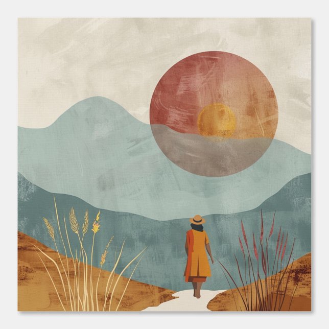 Boho Abstrakt Landschaft (23) Tapete (Vorderseite)