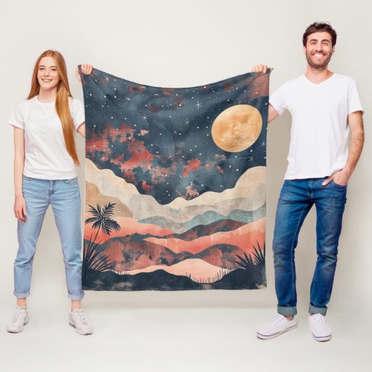 Boho Abstrakt Landschaft (24) Fleecedecke (Beispiel)