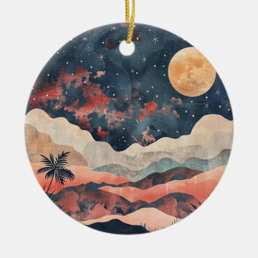 Boho Abstrakt Landschaft (24) Keramik Ornament (Vorne)