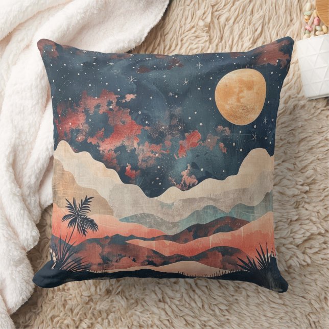 Boho Abstrakt Landschaft (24) Kissen (Decke)