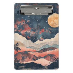 Boho Abstrakt Landschaft (24) Mini Klemmbrett