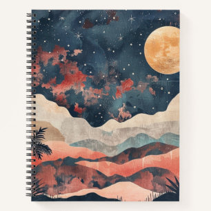Boho Abstrakt Landschaft (24) Notizblock