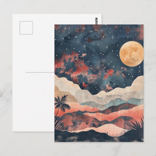 Boho Abstrakt Landschaft (24) Postkarte (Vorne/Hinten)