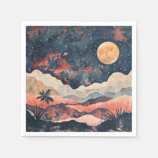 Boho Abstrakt Landschaft (24) Serviette (Vorderseite)