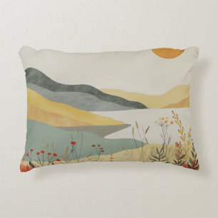 Boho Abstrakt Landschaft (25) Dekokissen