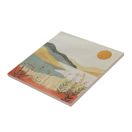 Boho Abstrakt Landschaft (25) Fliese (Seite)