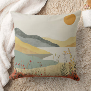 Boho Abstrakt Landschaft (25) Kissen